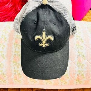 Saints Black Cap with Gold Fleur-de-lis